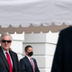Former White House Chief of Staff Mark Meadows, left, seen outside the White House in DC in October 2020.